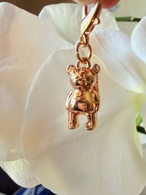 Gold-Tone Bear Charm Pendant